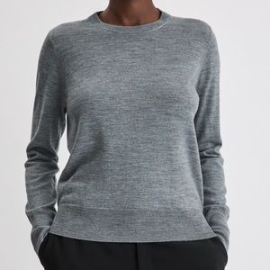 Filippa K Merino R-neck sweater S Mid Grey Melange